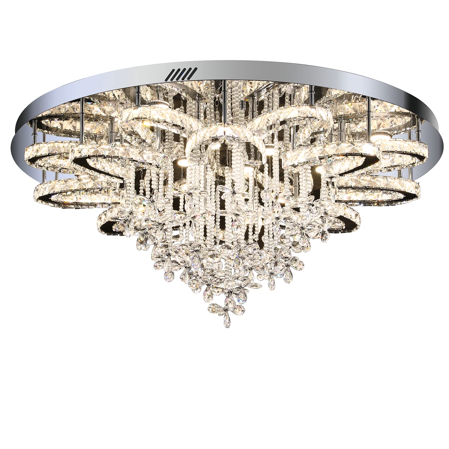 ykolupty W32'' Crystal Flower Chandeliers Modern Led Crystal